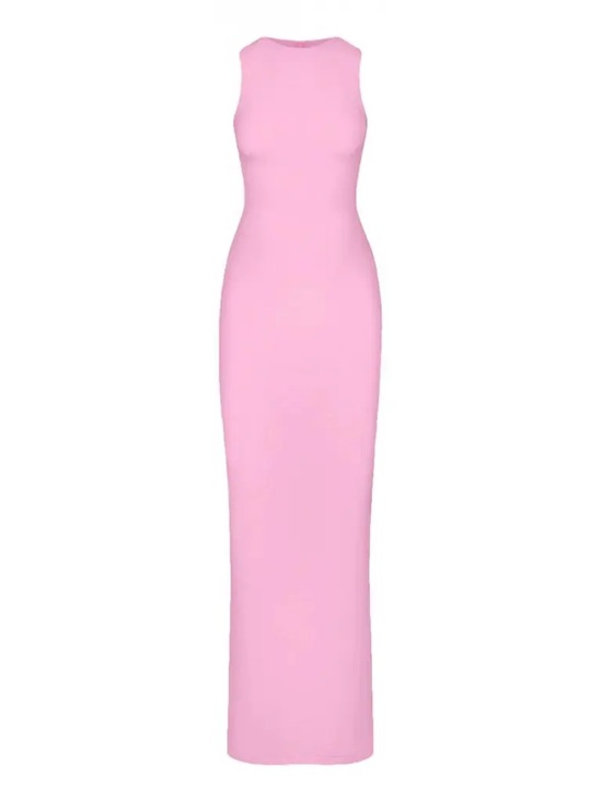 SKIMS Dresses & Skirts - SKIMS Soft Lounge Sleeveless Ribbed Pink Maxi Dress XS